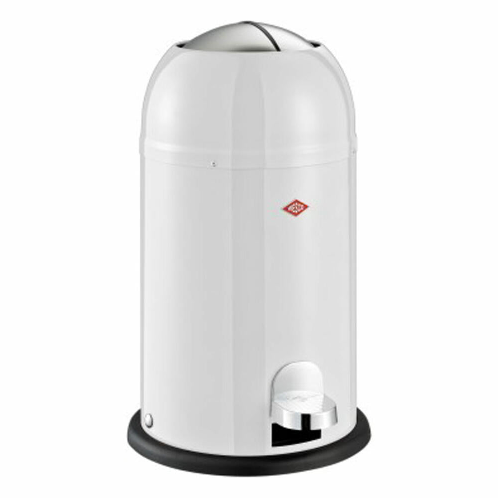 Wesco Kickmaster Junior trash can, waste collector, pedal waste collector, sheet steel, white, 12 L, 180312-01