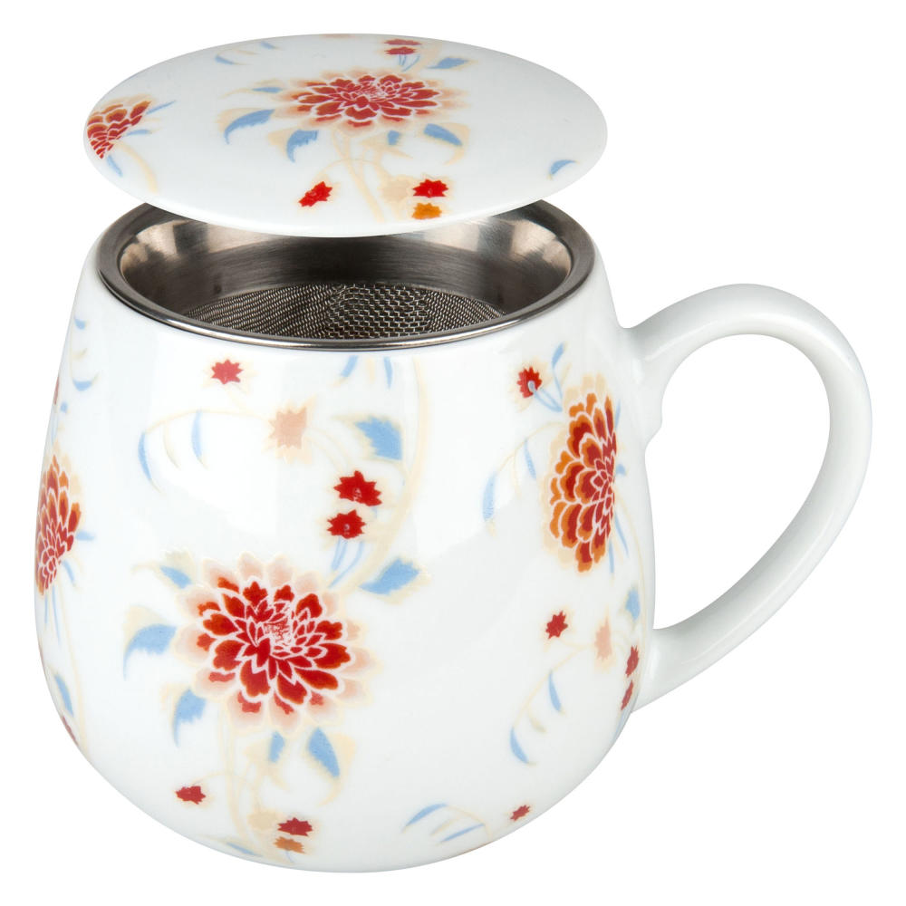 Könitz Beautiful She Says mug, cup, teacup, with strainer and lid, porcelain, 420 ml, 11 5 143 0335