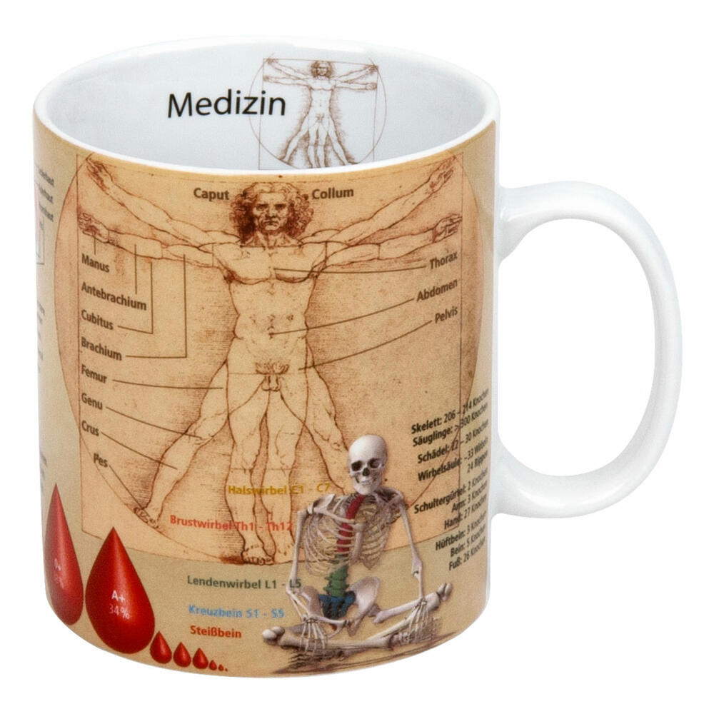 Könitz Wissensbecher Becher Medizin, Kaffeebecher, Teetasse, Tasse, Porzellan, 460ml, 1113301709