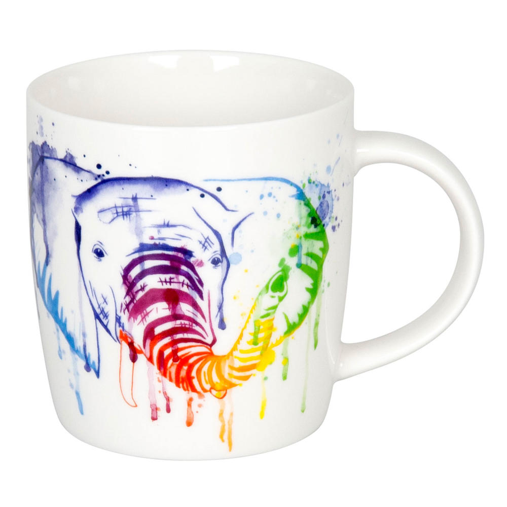 Könitz Watercoloured Animals Elephant Mug, Cup, Coffee Cup, Bone China, Elephant, 350 ml, 11 7 275 2348
