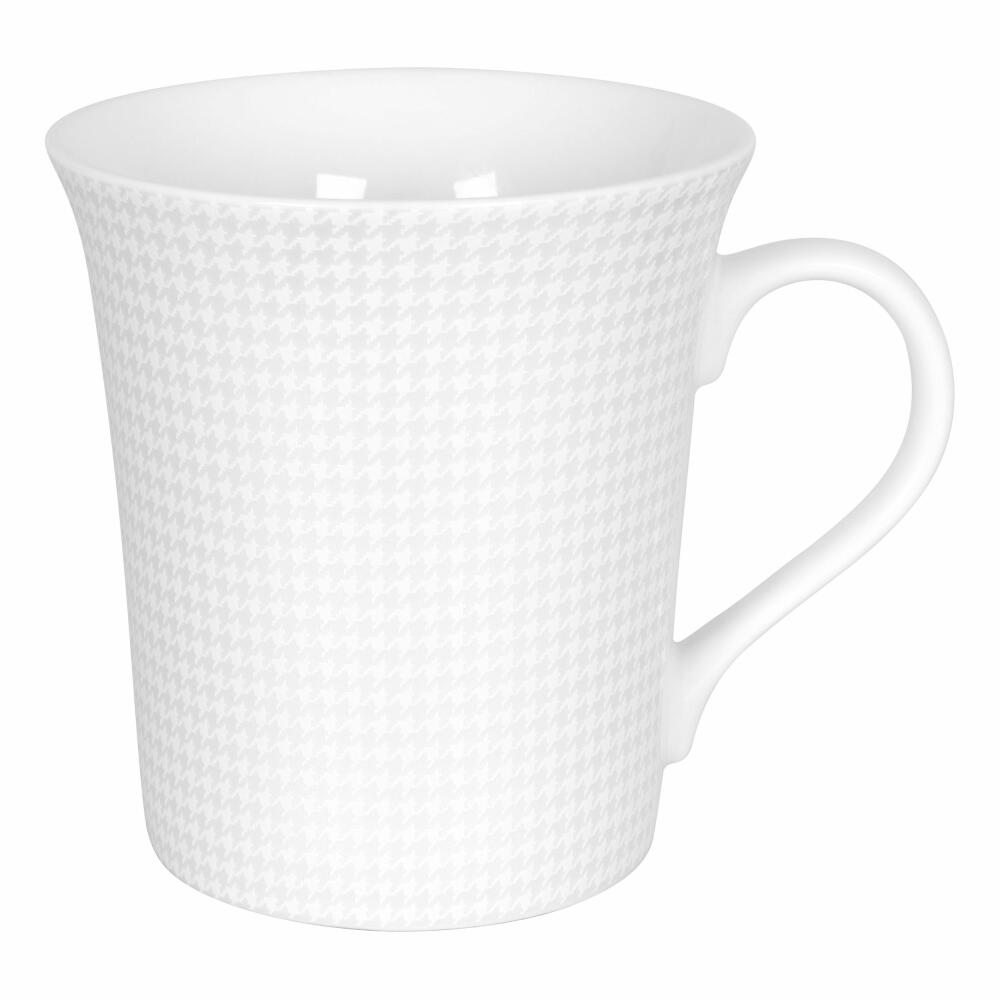 Könitz White Silence Pepita Becher, Tasse, Kaffeebecher, Teetasse, Porzellan, 310 ml, 11 1 100 2392