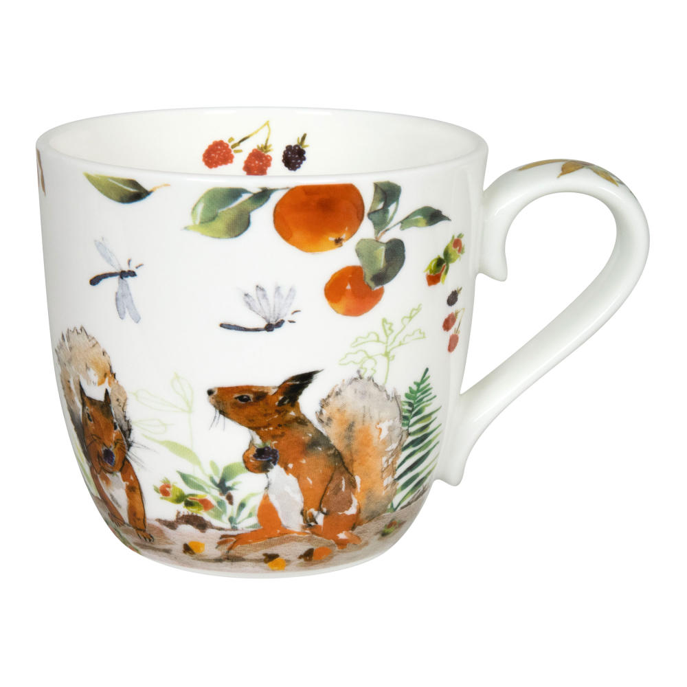 Könitz Becher Victoria Lowe - Autumn Squirrel, Kaffeebecher, Tasse, Kaffeetasse, Bone China, 450 ml, 11 2 057 2615