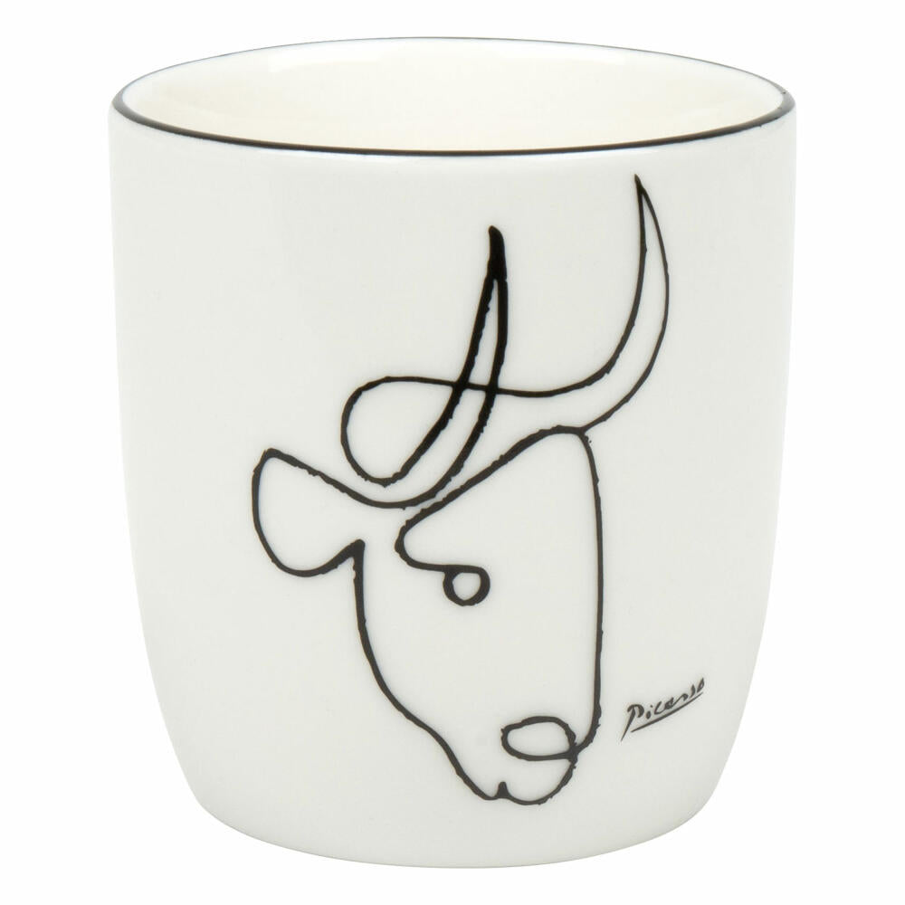 Könitz Mug without Handle Picasso - Le Taureau, New Bone China, Black, White, 200 ml, 11 7 268 2772