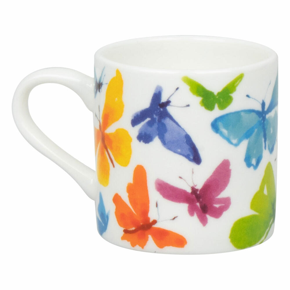Könitz Espresso Cup Victoria Lowe - Butterfly with Saucer, Mug, Bone China, Colorful, 95 ml, 11 5 304 2705