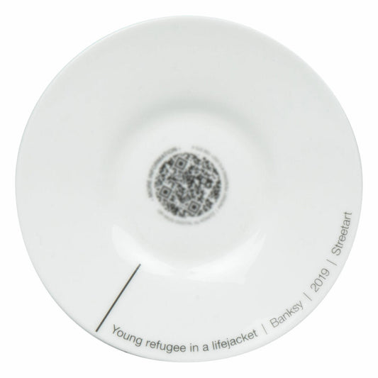 Könitz Espressotasse Young Refugee - Banksy mit Untertasse, Becher, Bone China, Bunt, 95 ml, 11 5 304 2720