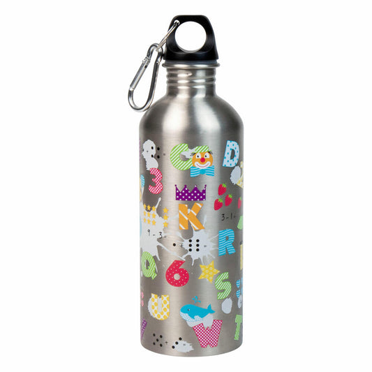 Könitz Trinkflasche Cool Bottle - ABC, Flasche, Edelstahl, Silberfarben, 600 ml, 11 9 244 2747