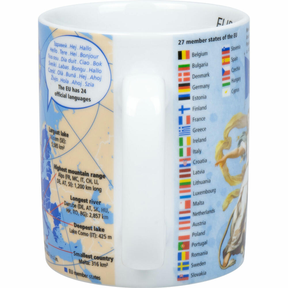 Könitz Wissensbecher Europa, Henkelbecher, Tasse, Porzellan, Bunt, 460 ml, 11 1 330 2944