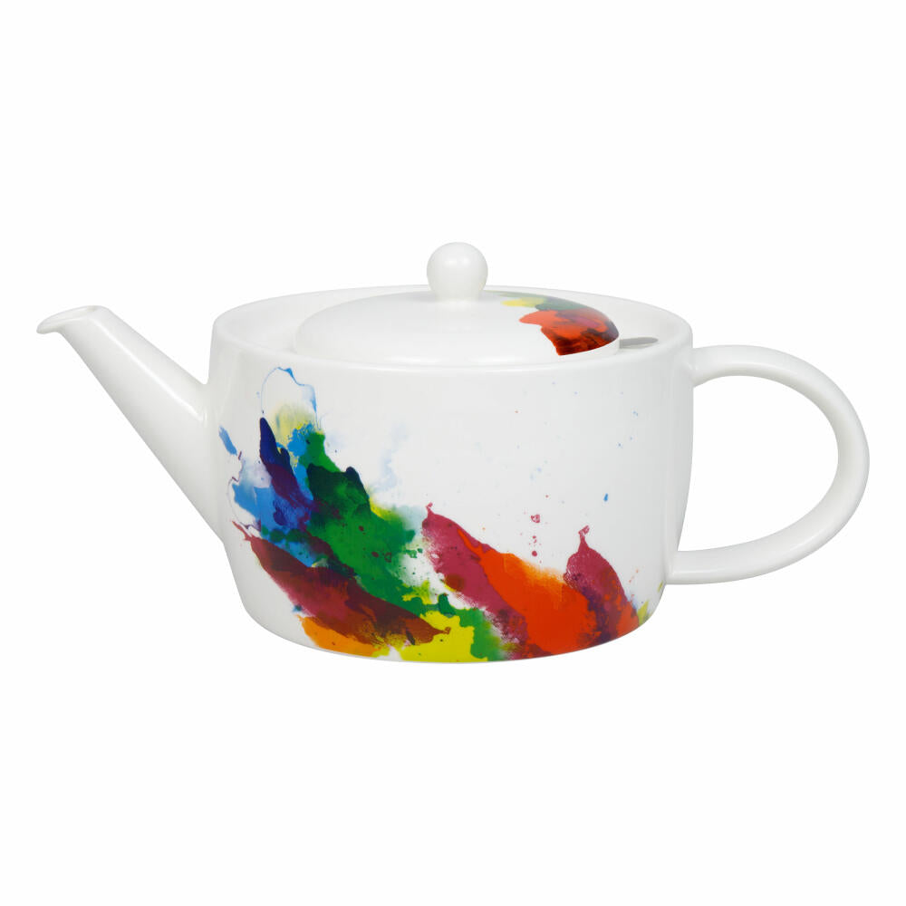 Könitz Teekanne mit Sieb On Colour flow, in Geschenkbox, Bone China, B – Ambiente3000