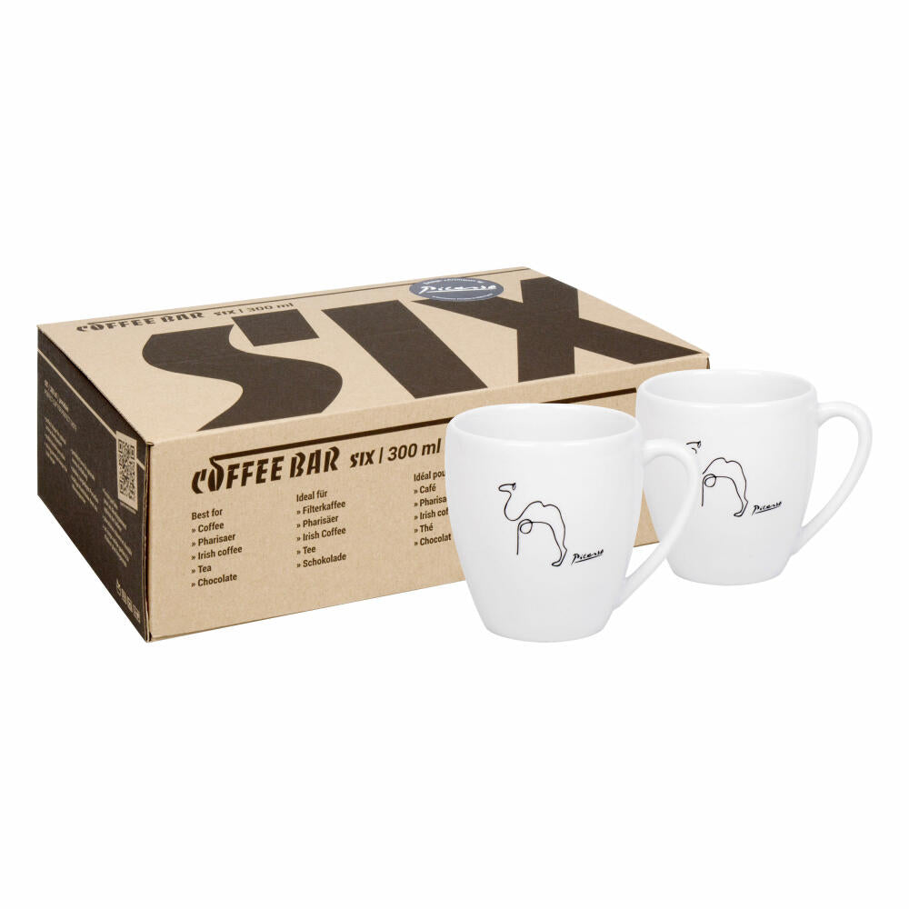 Könitz Kaffeetassen 2er Set Coffee Bar Six - Picasso Le Chameau, Porzellan, Schwarz, 300 ml, 17 5 800 2966