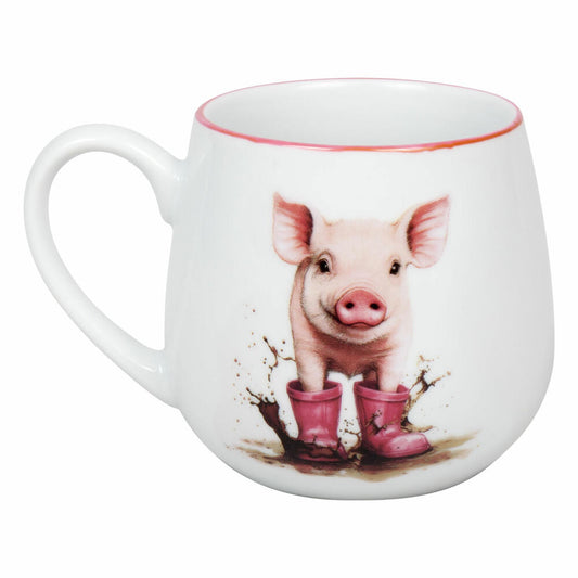 Könitz Kuschelbecher Tapsiges Schweinchen, Porzellan, Rosa, 400 ml, 11 1 143 2960