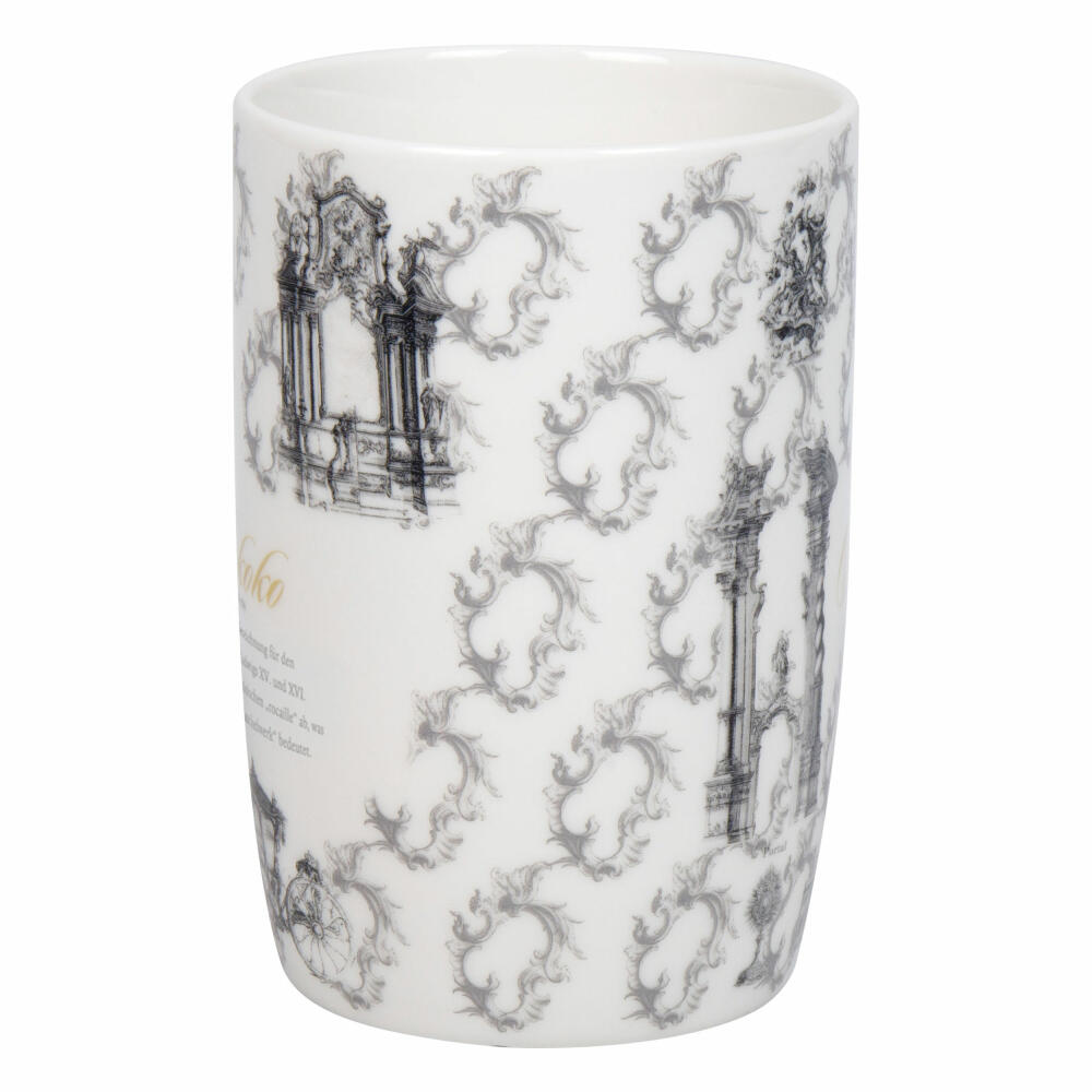 Könitz Becher Architektur - Rokoko, New Bone China, Grau, 600 ml, 11 7 269 2945