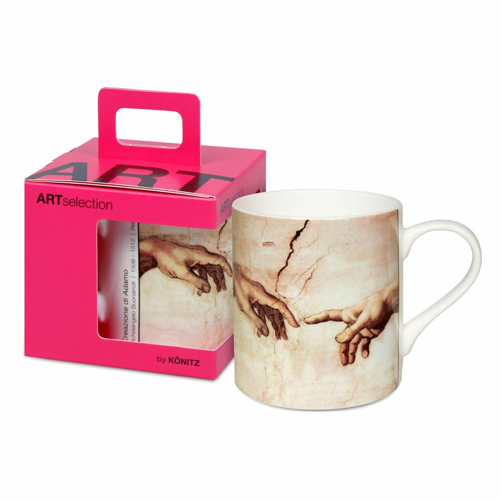 Könitz Becher Creazione di Adamo - Michelangelo, in Geschenkbox, Bone China, Bunt, 400 ml, 11 5 004 2714