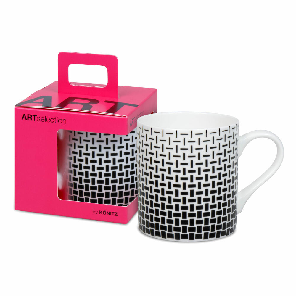 Könitz Becher Graphic 413 - Marcello Morandini, in Geschenkbox, Bone China, Schwarz, 400 ml, 11 5 004 2908
