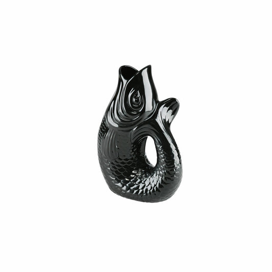 Gift Company Vase Monsieur Carafon L, decorative vase in fish shape, stoneware, black, 31cm, 1087405002