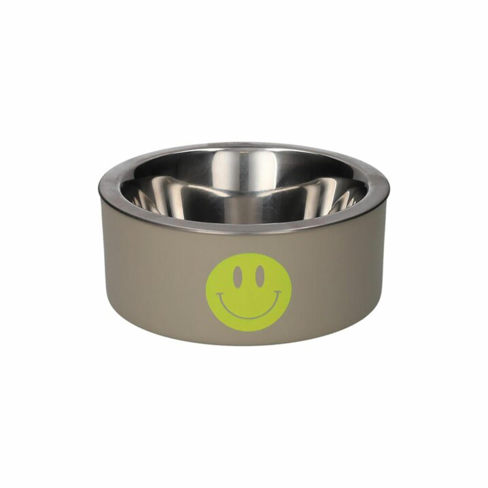 Gift Company Futternapf Love Pets S, Smiley, Fressnapf, Wassernapf, Edelstahl / Eisen, Sandstone, Ø 17 cm, 1216503029
