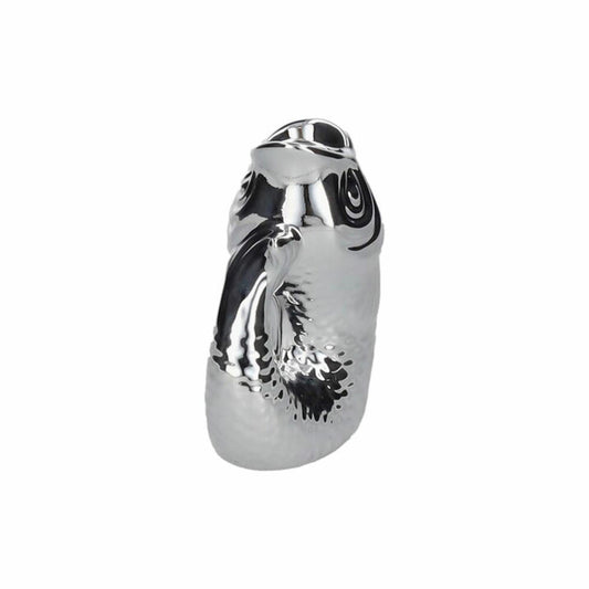 Gift Company Kerzenhalter Monsieur Carafon XS, Kerzenständer in Fisch-Form, Steingut, Silber, H 12.7 cm, 1055302022