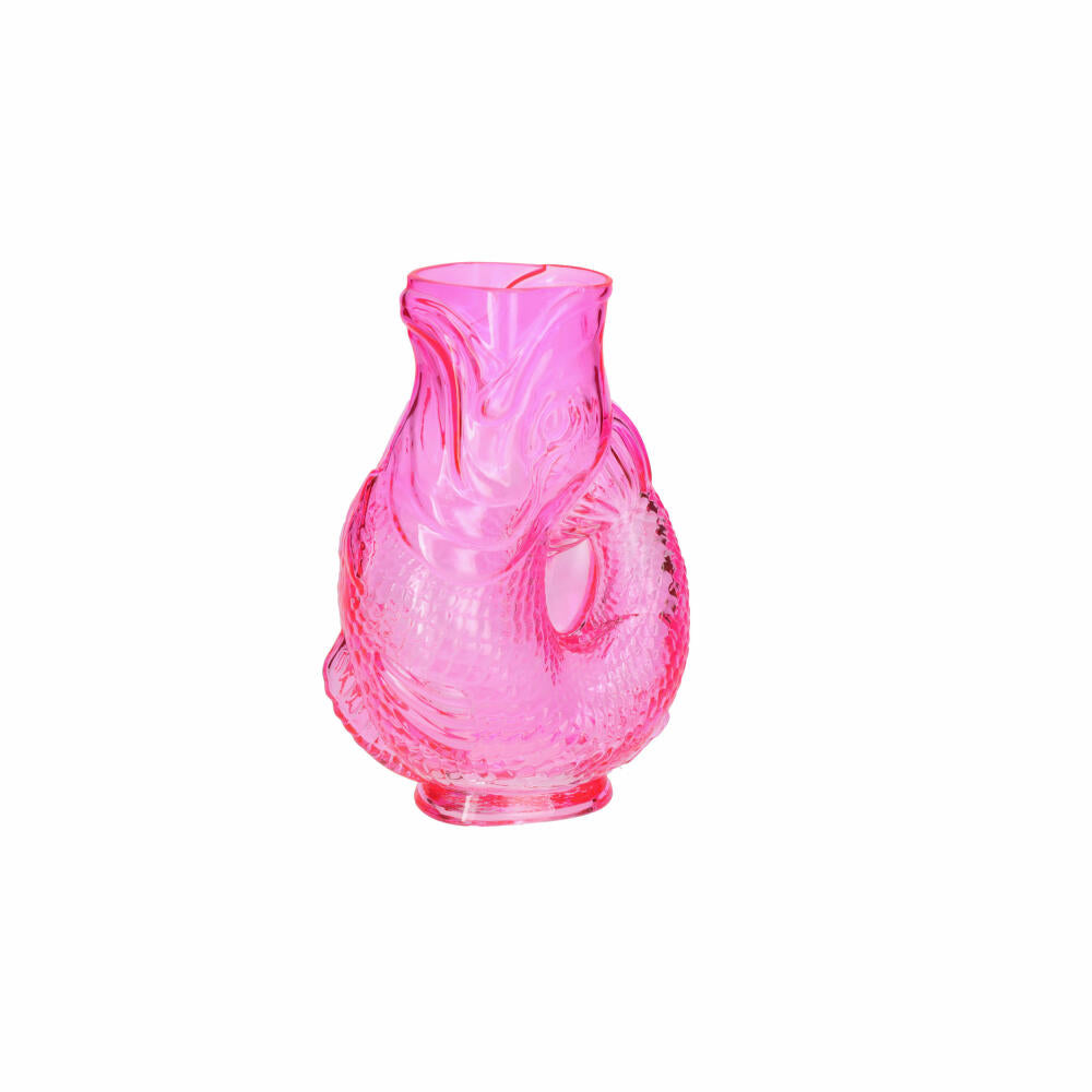 Gift Company Vase Jacquard S, Dekovase in Fisch-Form, Glas, Pink, H 24 cm, 1217103013