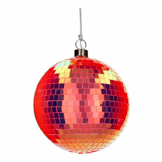 Gift Company LED-Kugel Disco, Discokugel, Weihnachtskugel, Dekokugel, Glas / Polyester, Neon Orange, Ø 15 cm, 1217905085