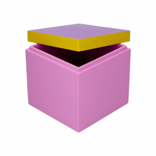 Gift Company Box Neo S, Aufbewahrungsbox, MDF, Lila / Gelb / Rosa, 13 x 13 cm, 1218003014