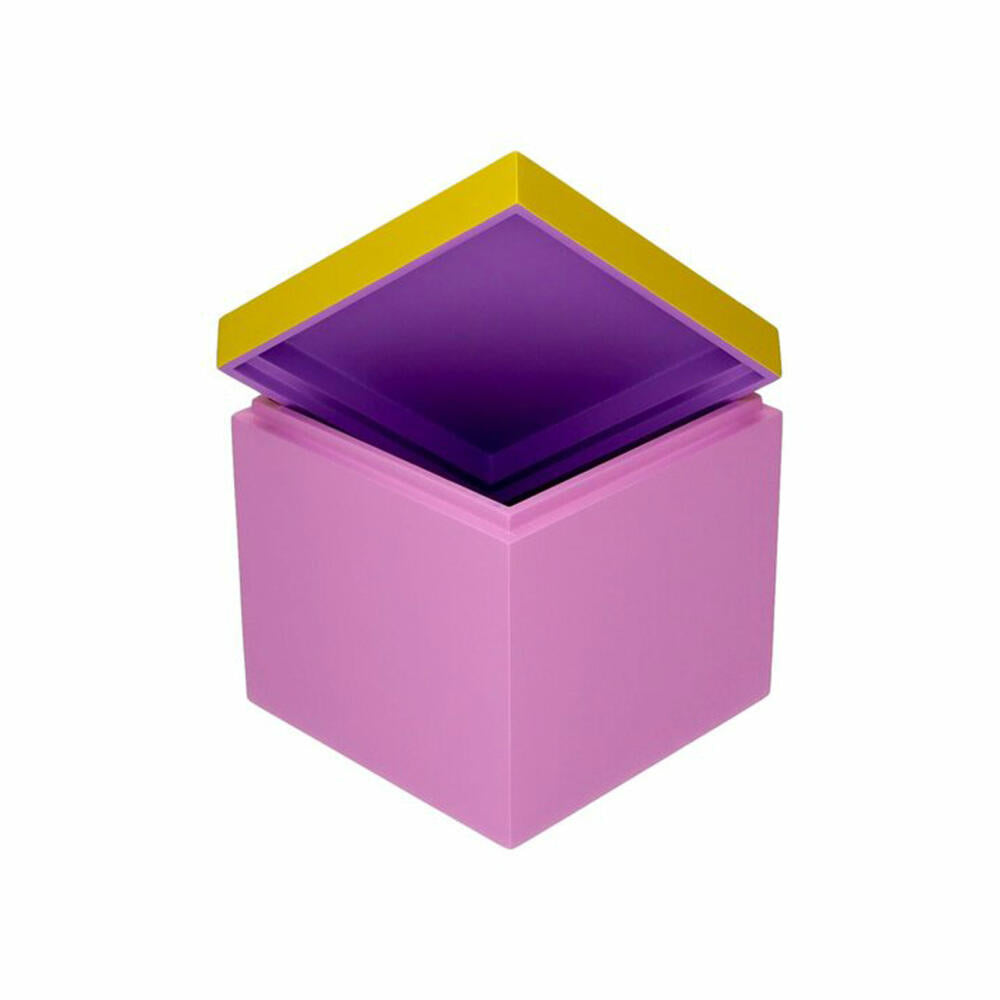 Gift Company Box Neo S, Aufbewahrungsbox, MDF, Lila / Gelb / Rosa, 13 x 13 cm, 1218003014