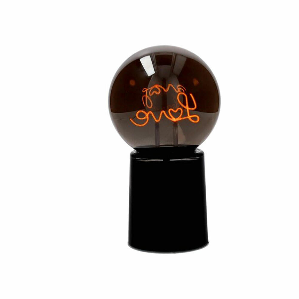 Gift Company LED-Leuchtkugel Glowmance, Love, Neonlicht, Dekolicht, Glas / Kunststoff, Schwarz, H 21 cm, 1217401002