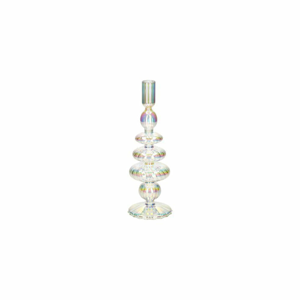 Gift Company Kerzenhalter Voile, Kerzenständer, Glas, Irisierend / Transparent, H 27.5 cm, 1235004040