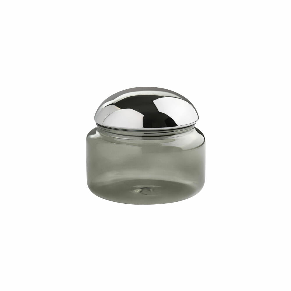 Gift Company Glasdose Voile L, Dose, Aufbewahrungsdose, Glas, Grau / Silber, Ø 14 cm, 1235205004