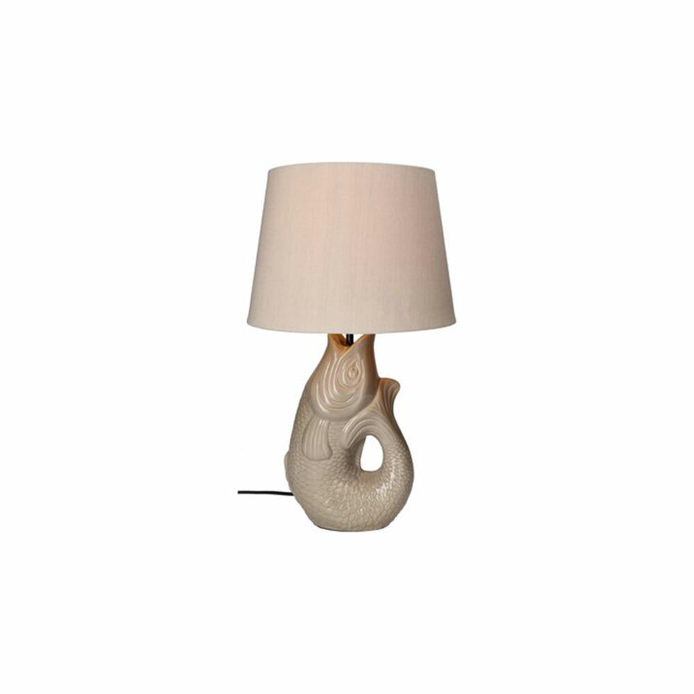 Gift Company Lampe Monsieur Carafon S, Dekoleuchte in Fisch-Form, Steingut, Sandstone, H 44 cm, 1236903029