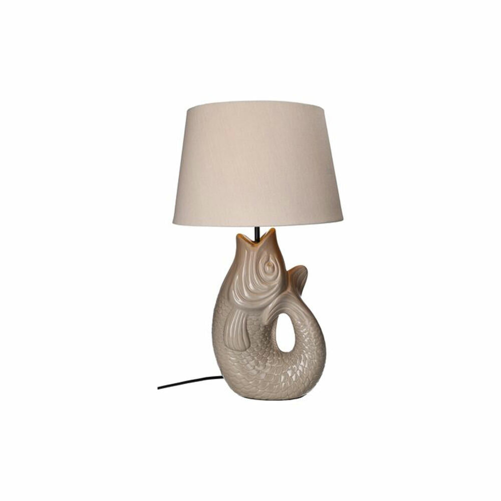 Gift Company Lampe Monsieur Carafon L, Dekoleuchte in Fisch-Form, Steingut, Sandstone, H 52 cm, 1236905029