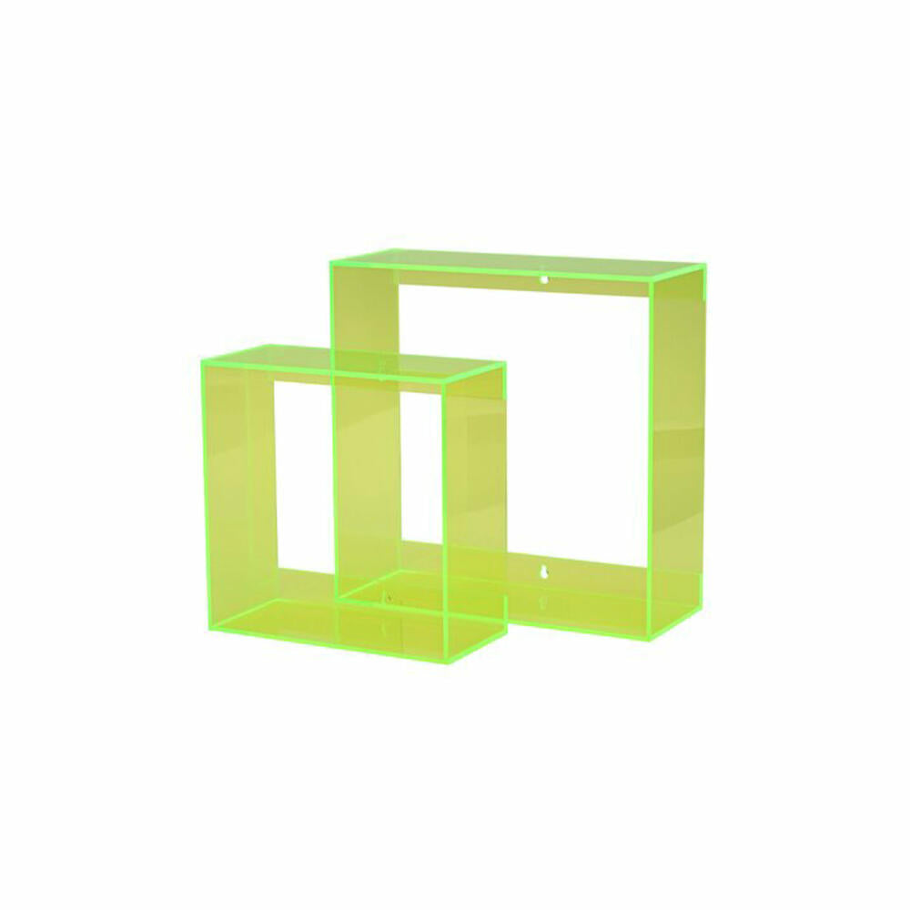 Gift Company Wandregal Tokio, 2-tlg., Hängeregal, Bücherregal, Quadrat, Acryl, Grün, 1236201008