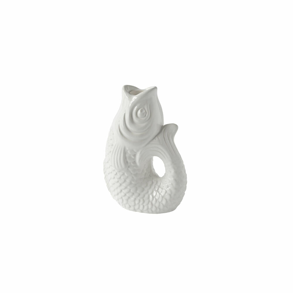 Gift Company Kerzenhalter Monsieur Carafon S, Kerzenständer in Fisch-Form, Steingut, Weiß, H 16.2 cm, 1055303001