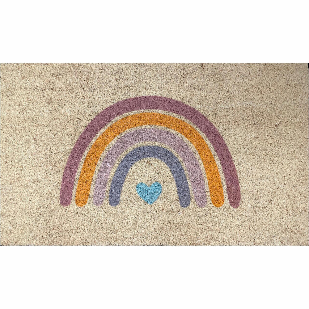 Gift Company doormat Rainbow, doormat, coconut mat, coconut, vinyl backing, natural, 45 x 75 cm, 1083901007