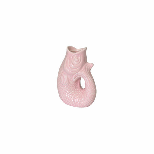 Gift Company Kerzenhalter Monsieur Carafon XS, Kerzenständer in Fisch-Form, Steingut, Sea Pink, H 12.7 cm, 1055302012