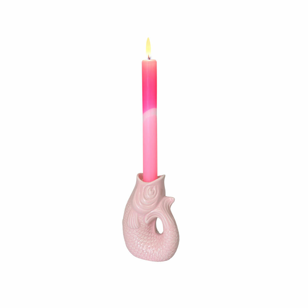 Gift Company Kerzenhalter Monsieur Carafon XS, Kerzenständer in Fisch-Form, Steingut, Sea Pink, H 12.7 cm, 1055302012