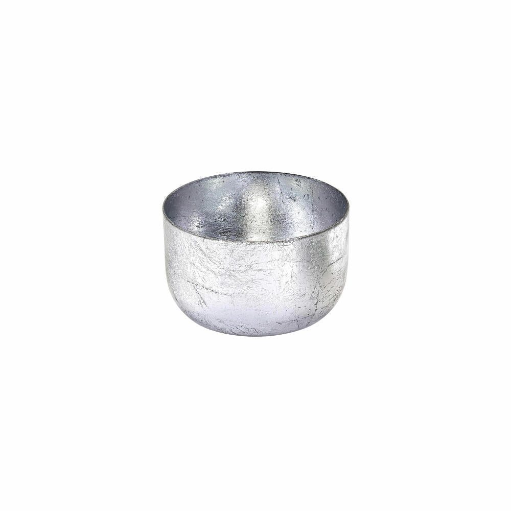Gift Company Windlicht Madras S, Teelichthalter, Kerzenhalter, Eisen, Silber, H 5 cm, 10503022