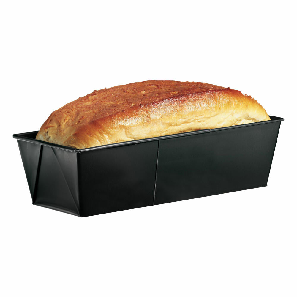 Zenker Black Metallic Brotbackform Ausziehbar, Brot Form, Kastenform, Backform, Kuchenform, Stahlblech mit Antihaftbeschichtung / Antihaft Classic, Schwarz, L 28 - 40 cm, 6518