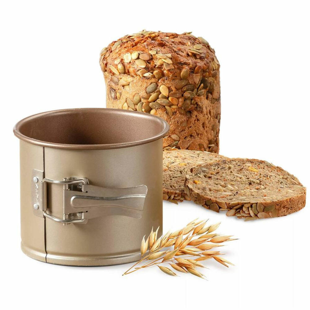 Zenker Poller- und Vollkornbrot-Springform Dein Brot!, Stahlblech mit ILAG Beschichtung, Braun / Gold, 12 x 10 cm, 7310
