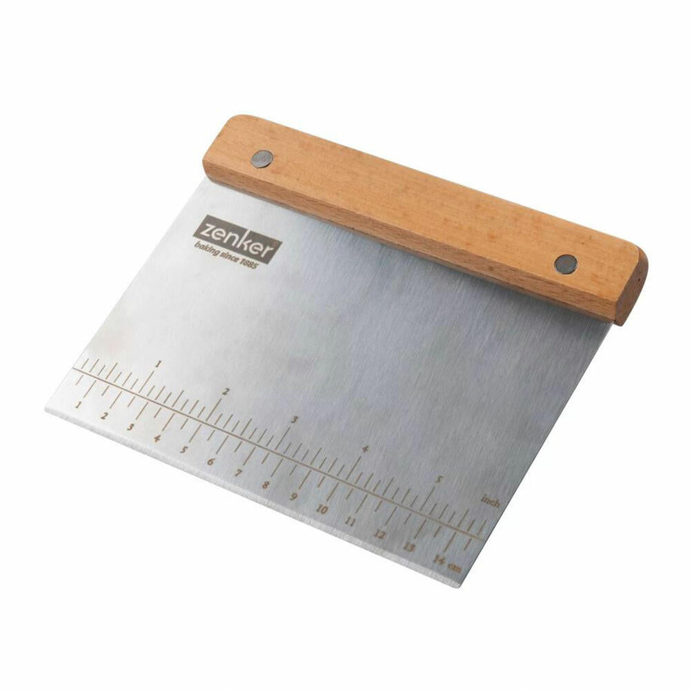 Zenker dough cutter Dein Brot!, dough separator, beech wood, stainless steel, silver/brown, 15 x 12 cm, 7319