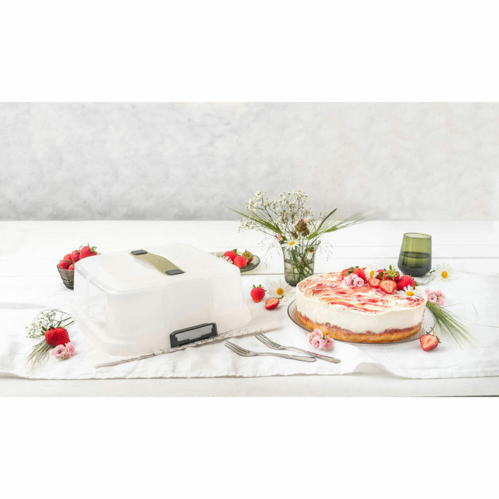 Zenker Transporthaube Bake, Click und Go, Kunststoff, Transparent, Sparkling Green, 30 x 30 cm, 7908