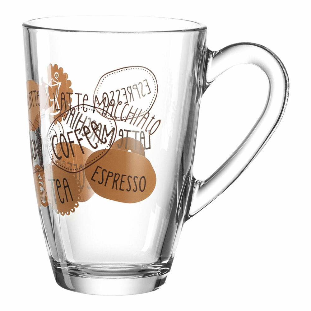 montana: :coffee Tasse, 6er Set, Kaffeetasse, Teetasse, Kaffeeglas, Glastasse, Glas, 200 ml, 050687