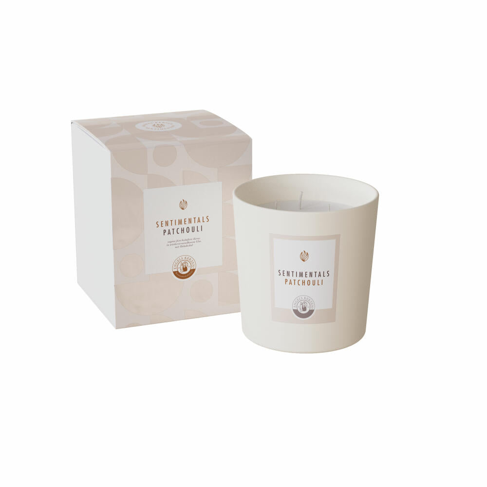 Engels Kerzen Duftkerze Sentimentals L im Glas - Patchouli, Rapswachs, Weiß, 15 cm, 64000020040