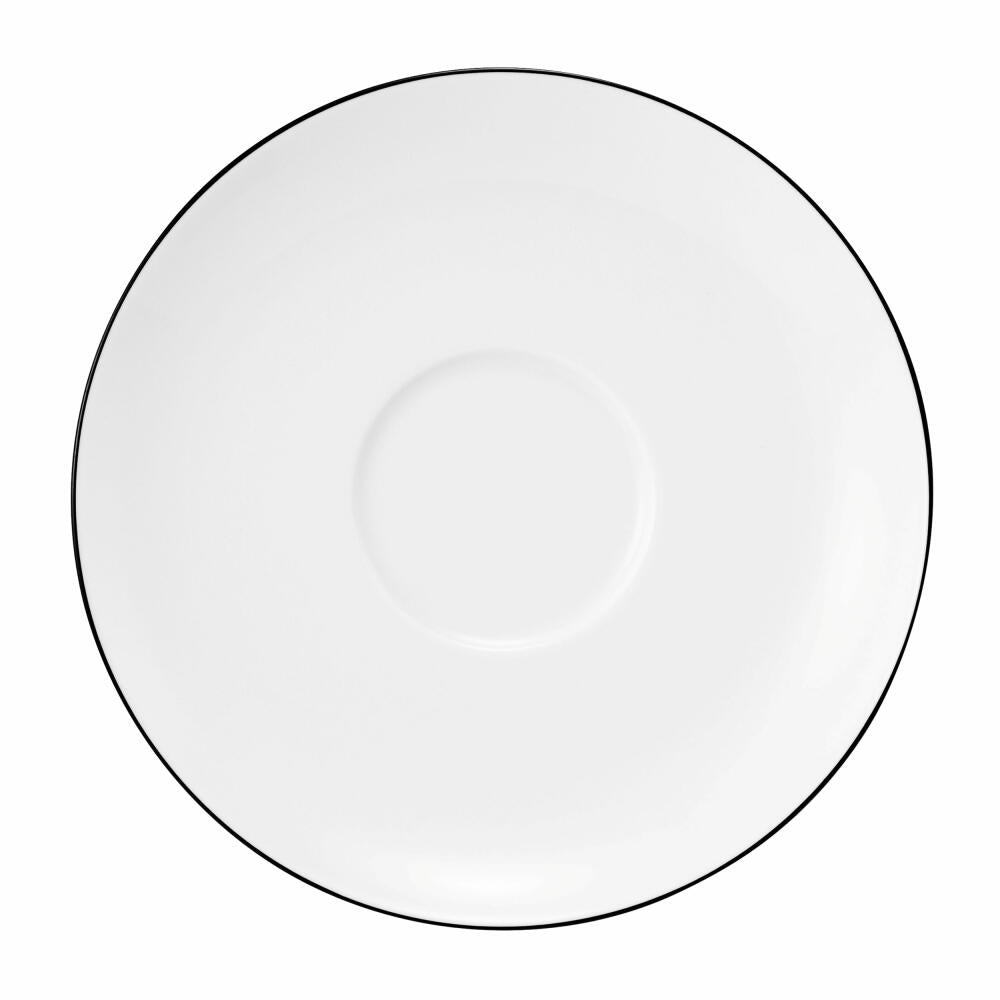 Seltmann Weiden Lido milk coffee saucer, saucer, underplate, porcelain, Black Line, Ø 16 cm, 001.749313
