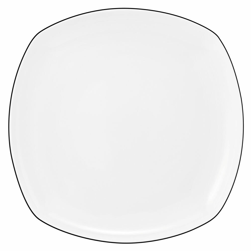 Seltmann Weiden Lido Speiseteller Eckig, Teller, Porzellan, Black Line, 26.2 cm, 001.750528