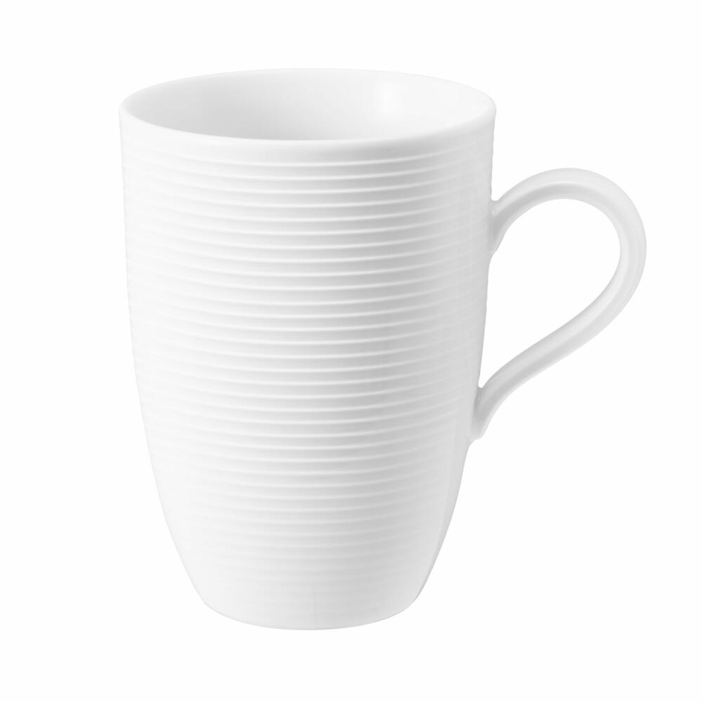 Seltmann Weiden Beat Maxi-Becher mit Henkel, Henkelbecher, Kaffeebecher, Tasse, Porzellan, Weiß, 450 ml, 001.751413