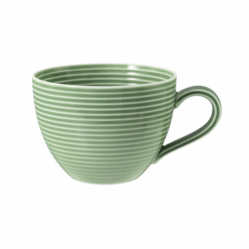 Seltmann Weiden Beat Salbeigrün Kaffeeobertasse mit Relief, Kaffeetasse, Kaffee Tasse, Teetasse, Porzellan, Grün, 260 ml, 001.753837