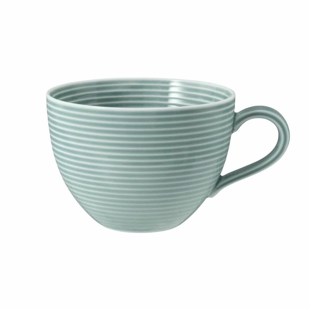 Seltmann Weiden Beat Arktisblau Milchkaffeeobertasse, mit Relief, Kaffeetasse, Milchkaffee Tasse, Obertasse, Porzellan, Hellblau, 350 ml, 001.753839