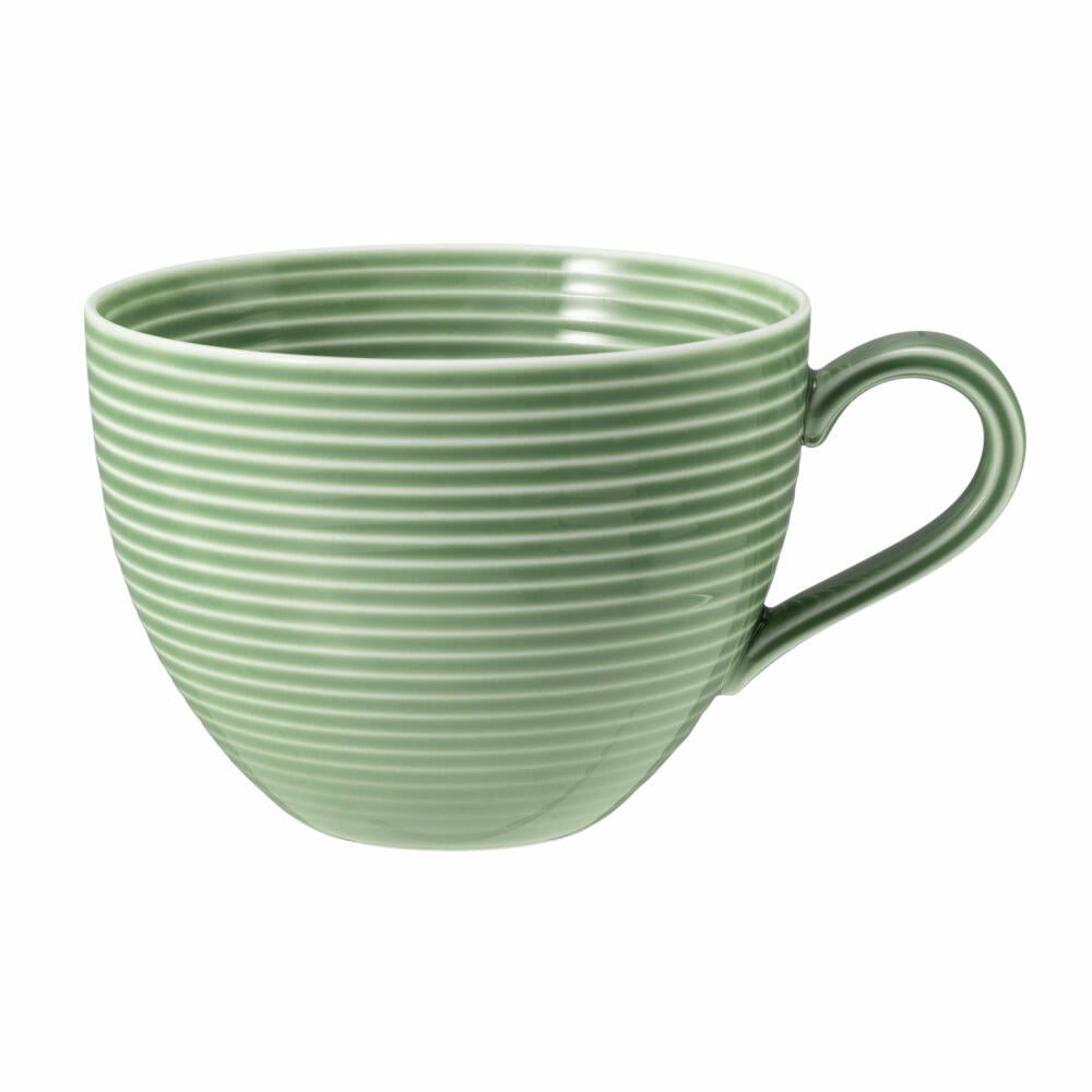Seltmann Weiden Beat sage green milk coffee cup, with relief, coffee cup, milk coffee cup, cup, porcelain, green, 350 ml, 001.753841