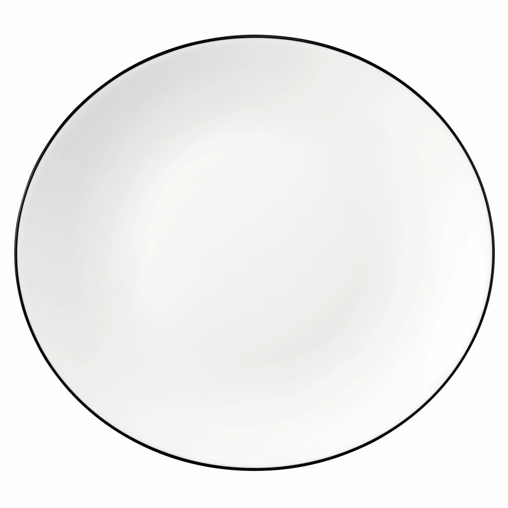 Seltmann Weiden Modern Life Dinner Plate Oval, Plate, Porcelain, Black Line, 30.2 x 27.7 cm, 001.758864