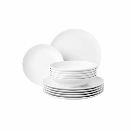 Seltmann Weiden Liberty dinner service, 12-piece, dinner service, tableware set, tableware, dining service, porcelain, white, 001.764449