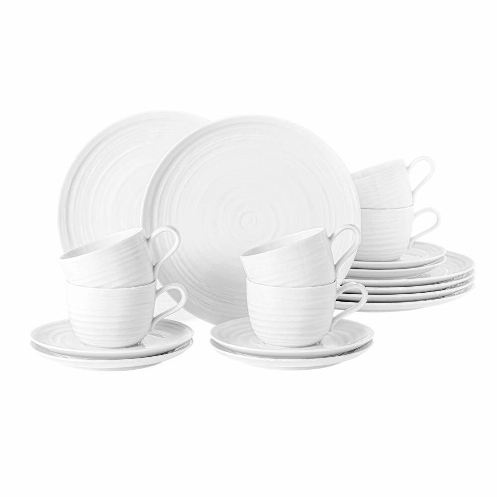 Seltmann Weiden Kaffeeservice 18-tlg. Terra Weiß, Geschirr-Set, Porzellan, 001.767897